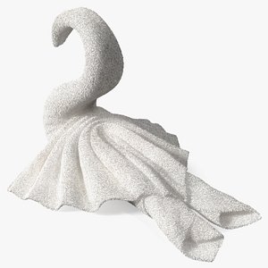 Towel Swan with Spread Wings White Fur