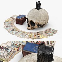 Rider Waite Tarot Deck with Skull Candle Old