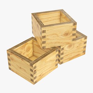 box wooden japanese 3D