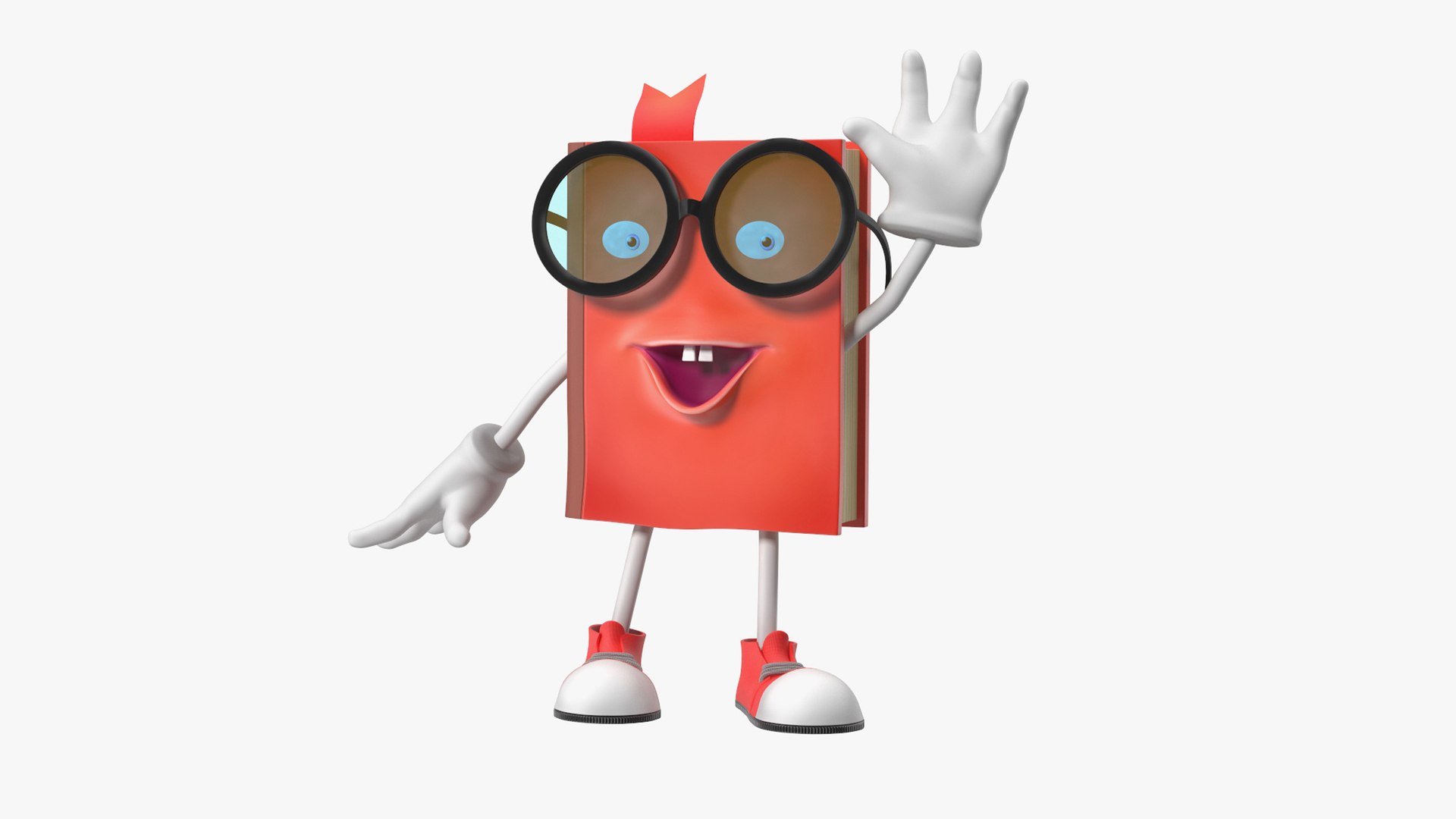 Cartoon Red Book Rigged for Cinema 4D 3D model preview