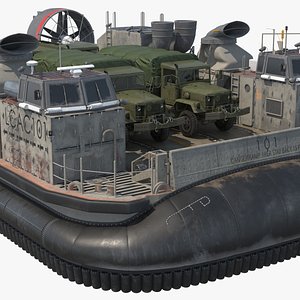 3D LCAC and US Army Trucks model
