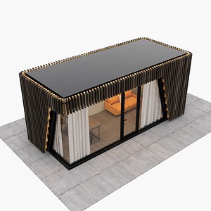Backyard studio with furniture 3D model