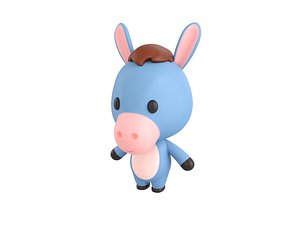 3D donkey character model