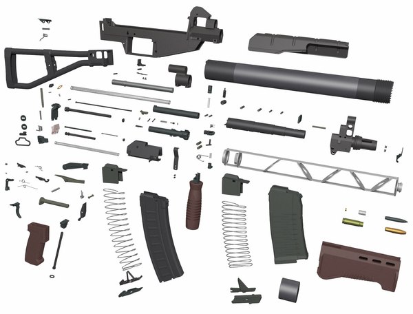 modernized assault rifle sr3m 3d max