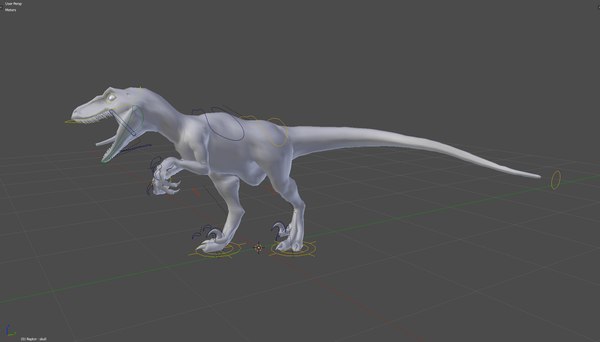 3d raptor dinosaur model