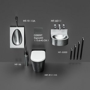 stainless steel wc toilet 3D