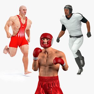 Rigged Athletes Collection 3D model