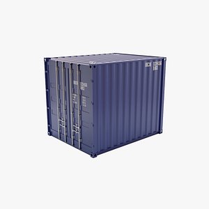 10Ft Cargo Container - Blue - Clean 3D model