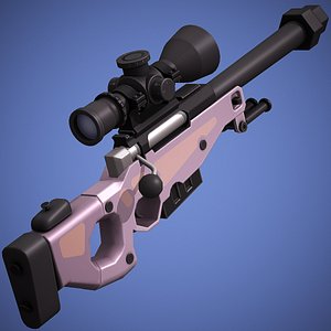 Stylized AWP Sniper Rifle Low Poly 3D model