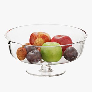 Large Fruit Bowl Lola set 03 3D model