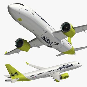 Airbus A220 300 AirBALTIC 3D model