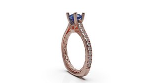3D solitaire engagement ring model