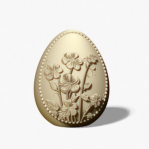 3D model Easter egg mold with lily flower