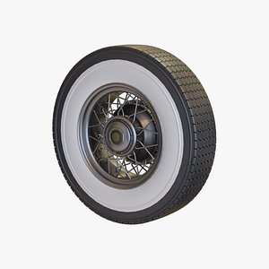 Vintage Car Wheel with Spokes