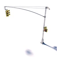 New York lamp and traffic light v07 3d Model