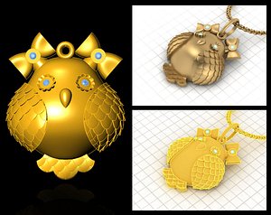 3d owl pendant stl prototyping model