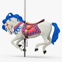 Carousel Galloping White Horse