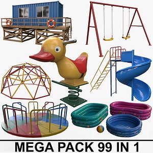 PBR Outdoor Playground Equipments - Mega Pack