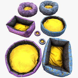 Bed for Animals Dog Cat Rodent Hamster Rat Pet Set 3D model