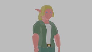Low Poly Fantasy Elve Character Rigged Unity