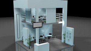 6x6 stand design 3 side open 3D model