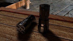 tactical flashlight 3d c4d