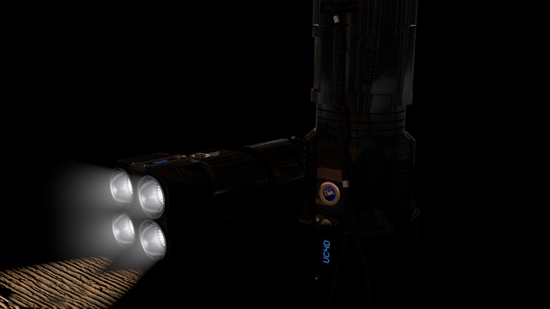tactical flashlight 3d c4d