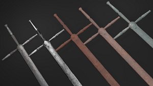 Ruined and Rusty Swords 3D model