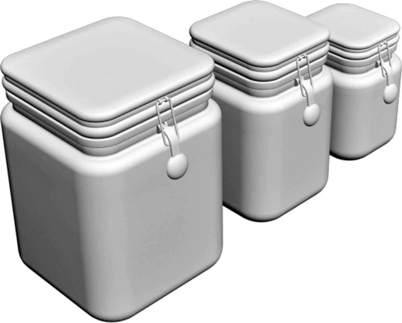 glass containers 3d obj