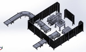 Fully Automatic Robotic Palletizing System 3D CAD Model 3D model