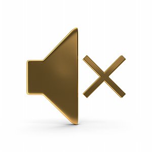 3D No Sound Icon Gold