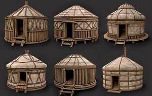 Traditional Yurt Nomads Tent with Interior Collection model