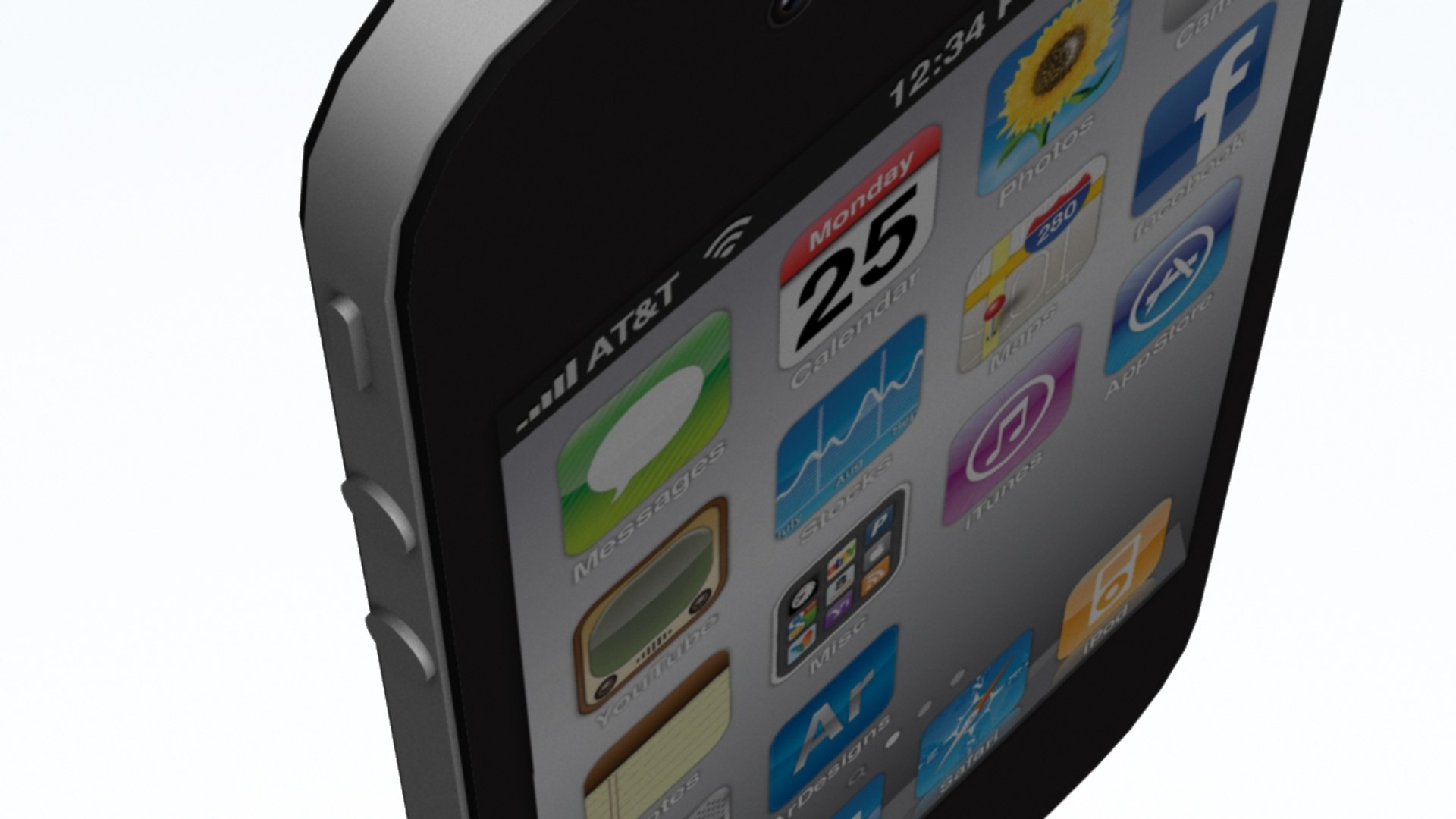 Free Obj Model Apple Phone 4
