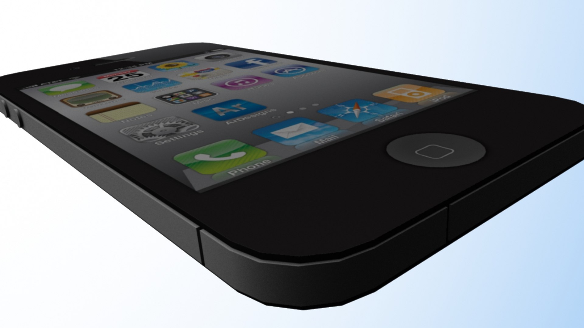 Free Obj Model Apple Phone 4