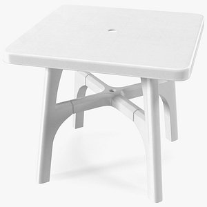 Square Outdoor Plastic Table 3D