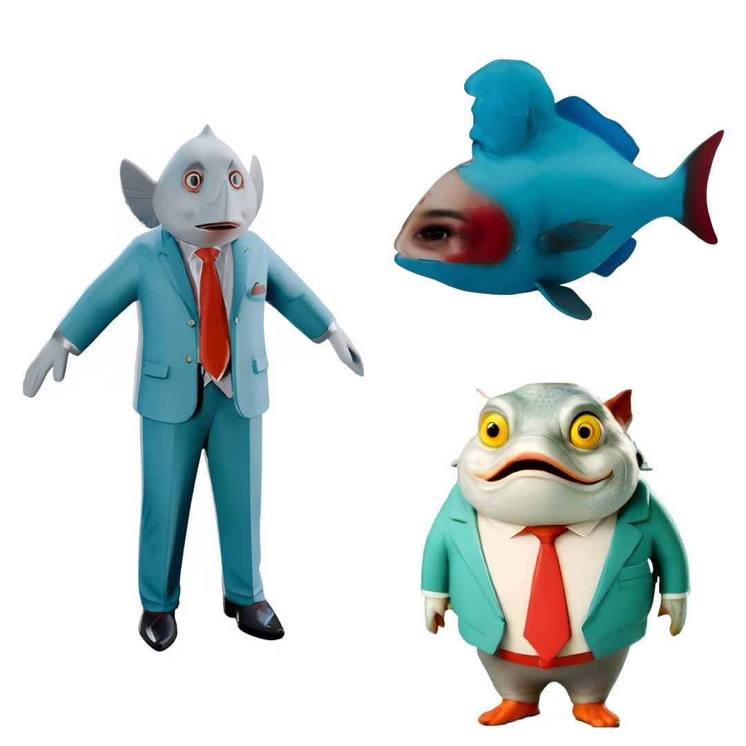 Fish Character Figurine In Business Suit Model - TurboSquid 2299047