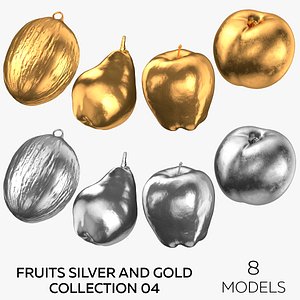 Fruits Silver and Gold Collection 04 - 8 3D model