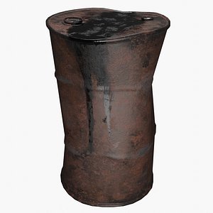 3D model Oil Barrel Black Leaking Clean