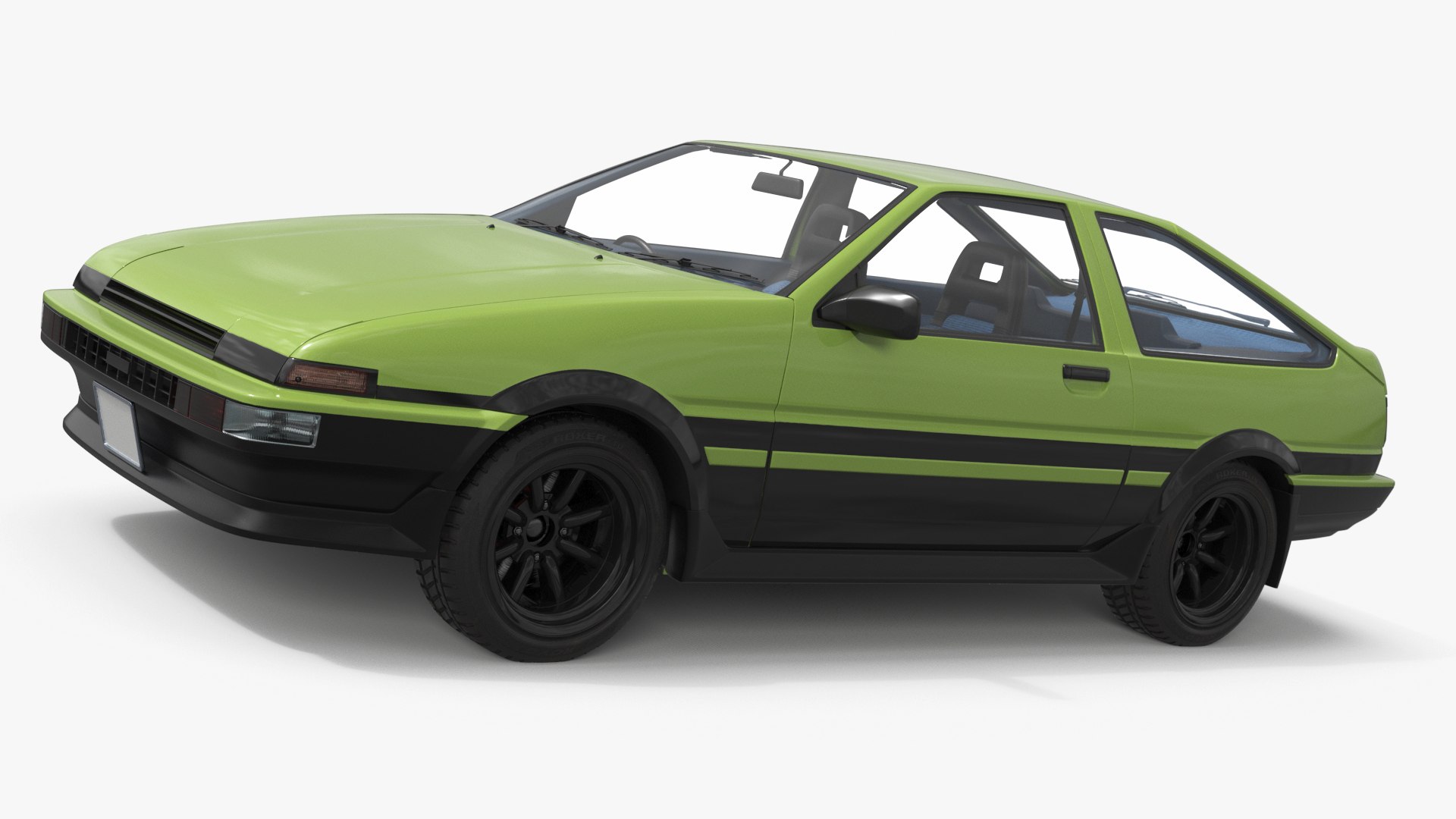 Retro Coupe with Pop-Up Headlights 3D model preview
