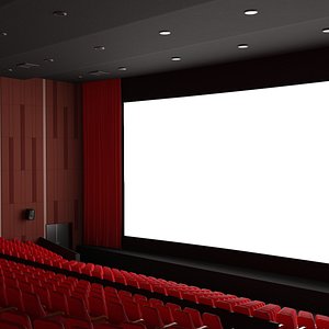 Movie Theater Interior Lights Off 3D model