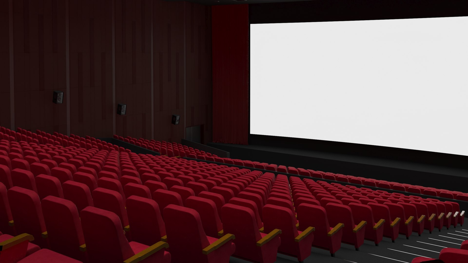 Movie Theater Interior Lights Off 3D Model - TurboSquid 2220178