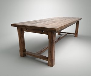 wood table 3d 3ds