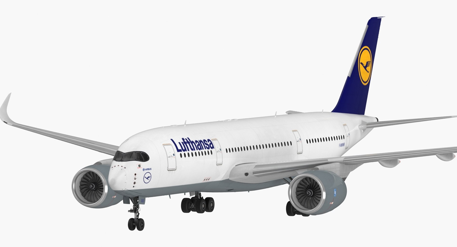 Airbus A350-800 Lufthansa Rigged 3D Model preview