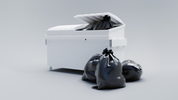 3D model Dumpster Bin with trash bags - 3D Asset
