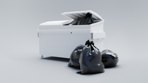 Garbage Dumpster with Bags 3D model