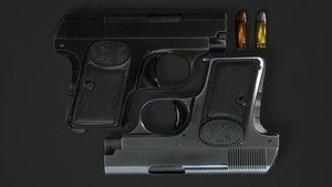 Browning M 1906 pistol Low-poly 3D model 3D model