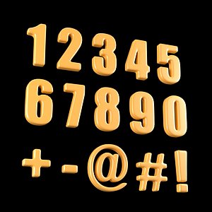 Numbers from 1 to 9 with exclamation marks