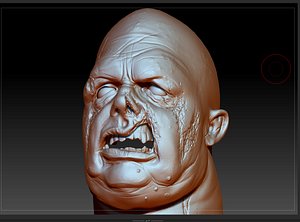 zbrush zombie head fat 3d model