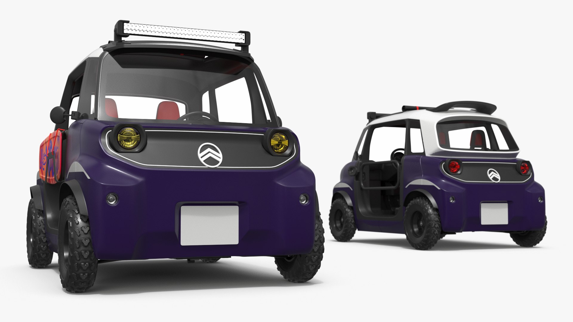 Citroen Ami Buggy Electric Microcar Purple 3D Model - TurboSquid 2443712