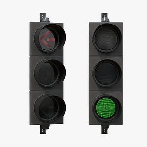 Traffic Signal Heads - Standard and Arrow 3D model